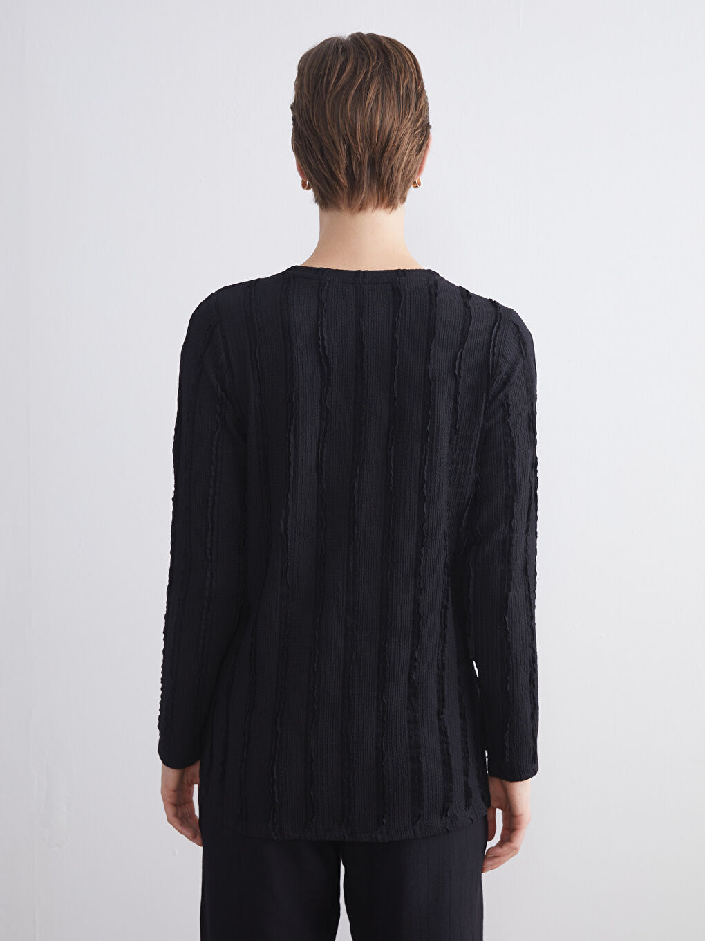 Crew Neck Textured Women's Tunic-4