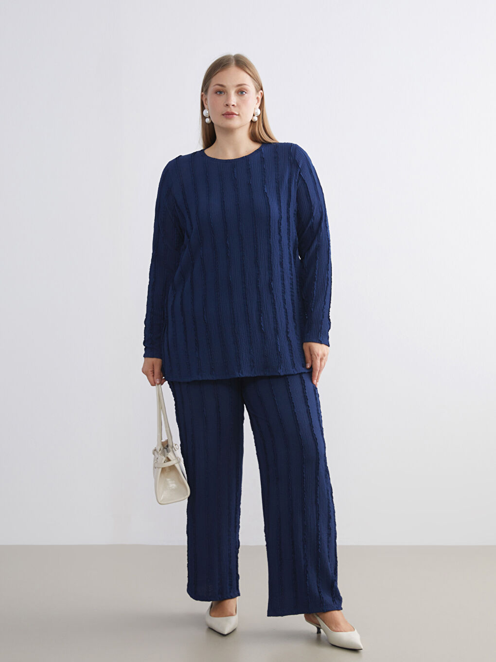Crew Neck Textured Women's Tunic-5