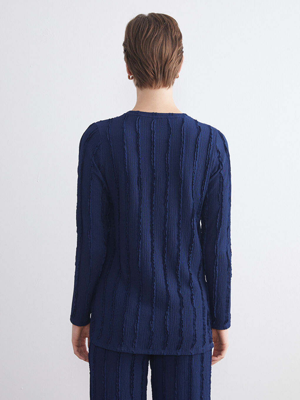 Crew Neck Textured Women's Tunic-4