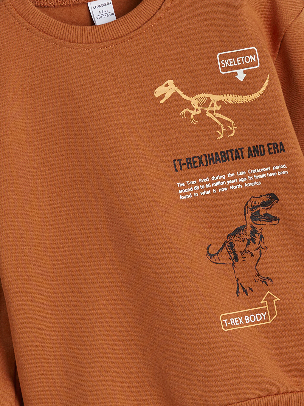 Turuncu Bisiklet Yaka Baskılı Erkek Çocuk Sweatshirt-2