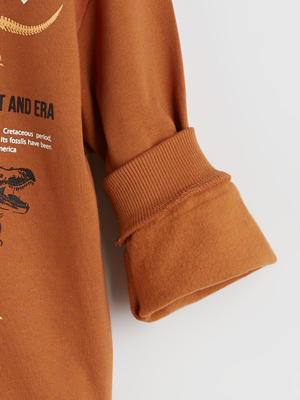 Turuncu Bisiklet Yaka Baskılı Erkek Çocuk Sweatshirt-3