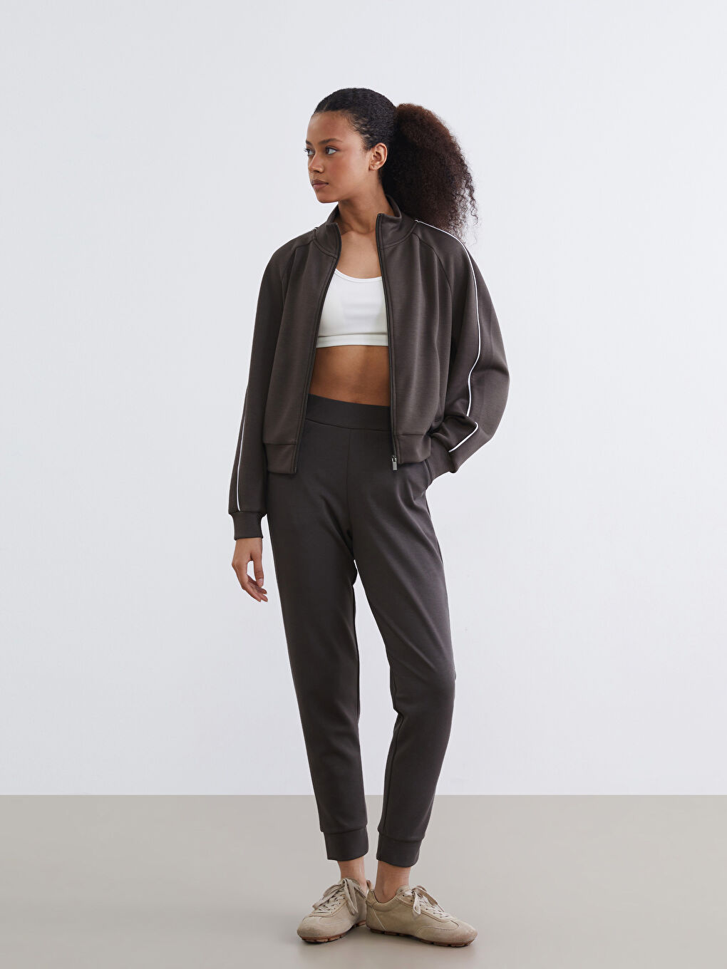 Haki Soft Touch Kadın Jogger Eşofman Altı