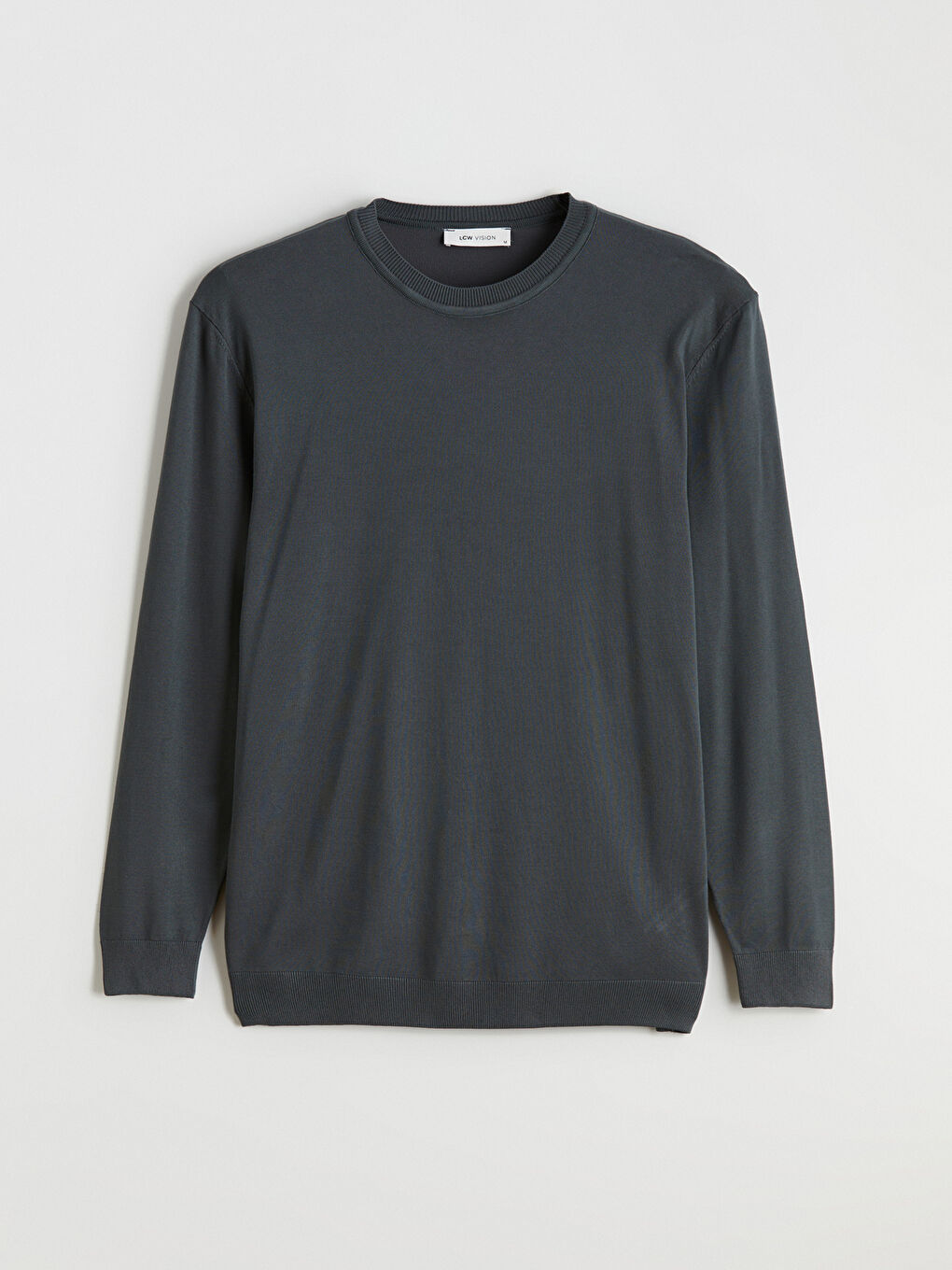 Crew Neck Long Sleeve Men's Tricot Sweater-4