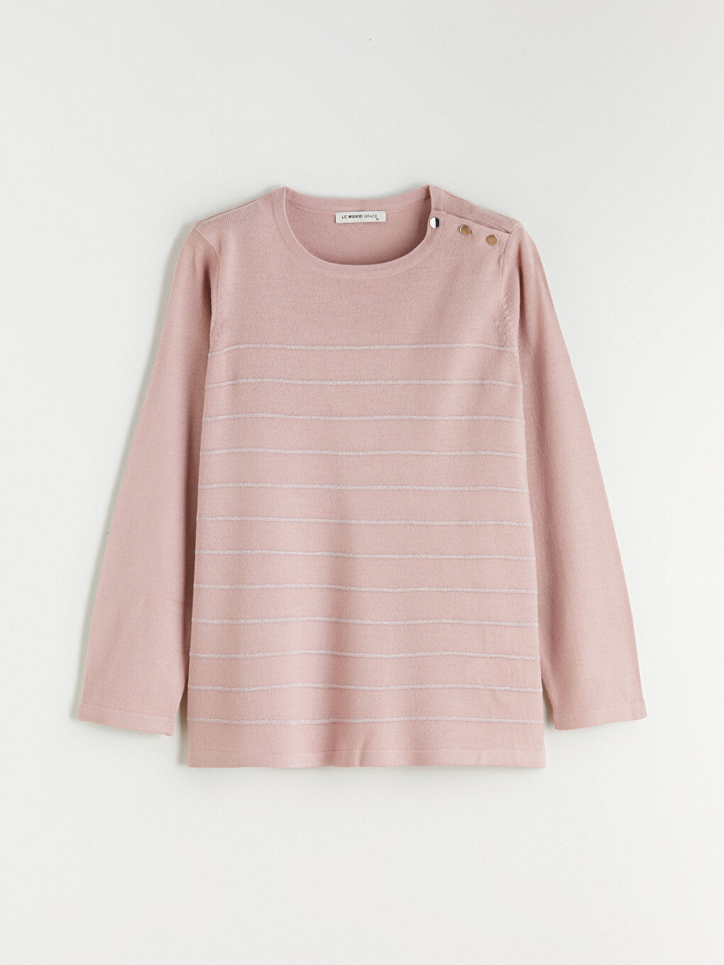 მრგვალი საყელო ზოლიანი ქალებისთვის ტრიკოტაჟი სვიტერი-4