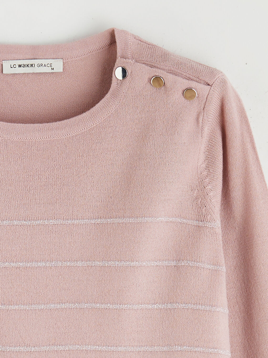 მრგვალი საყელო ზოლიანი ქალებისთვის ტრიკოტაჟი სვიტერი-5