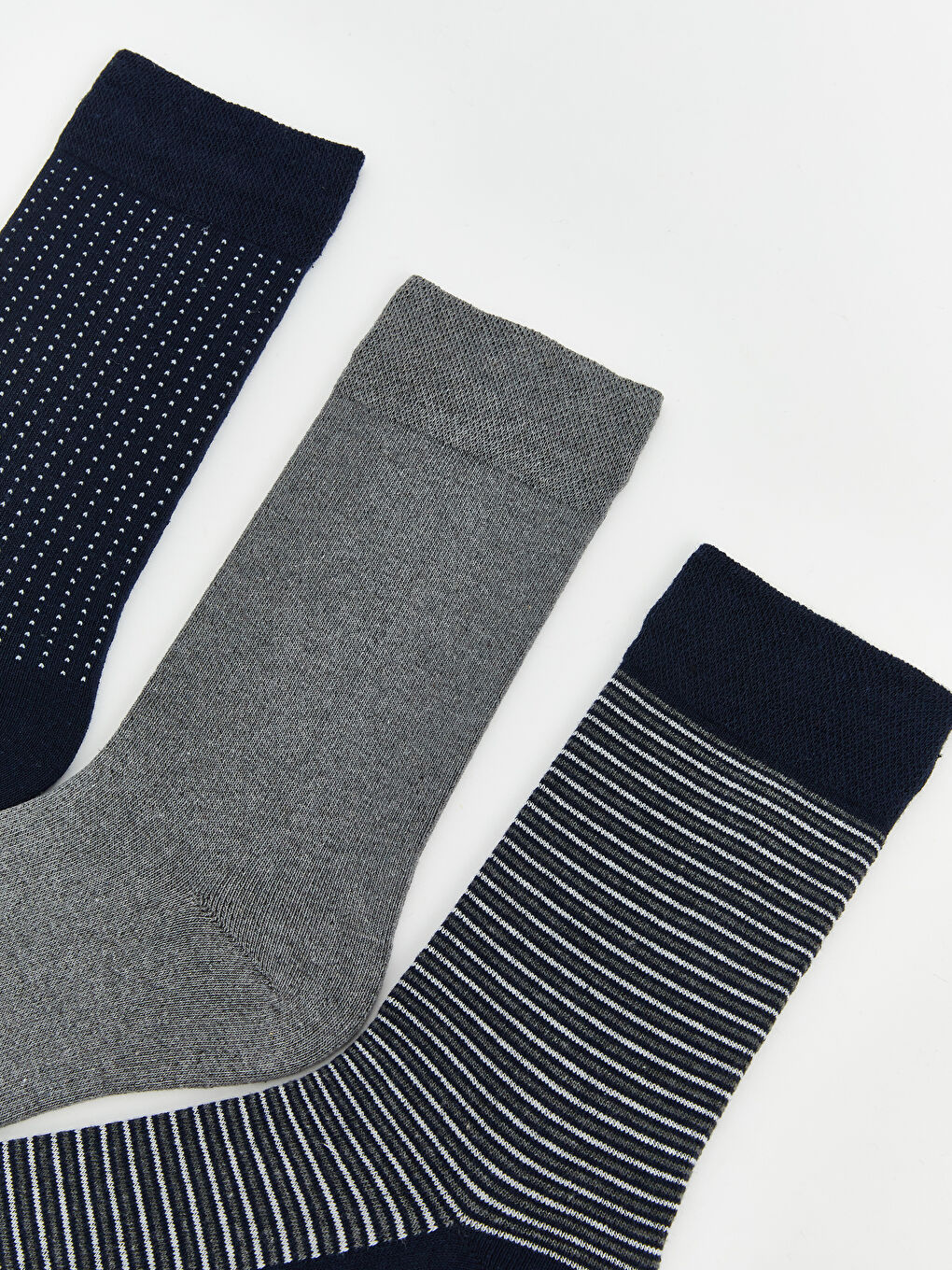 Lacivert Desenli Erkek Soket Çorap 3'lü-1