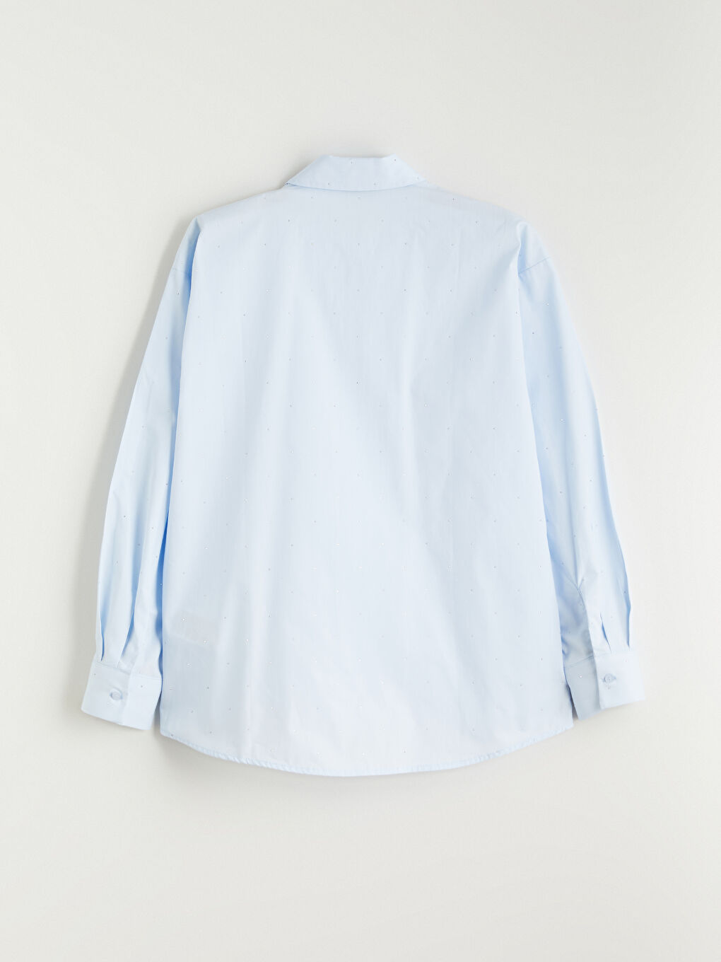 Mavi Loose Fit Taşlı Kadın Gömlek-5