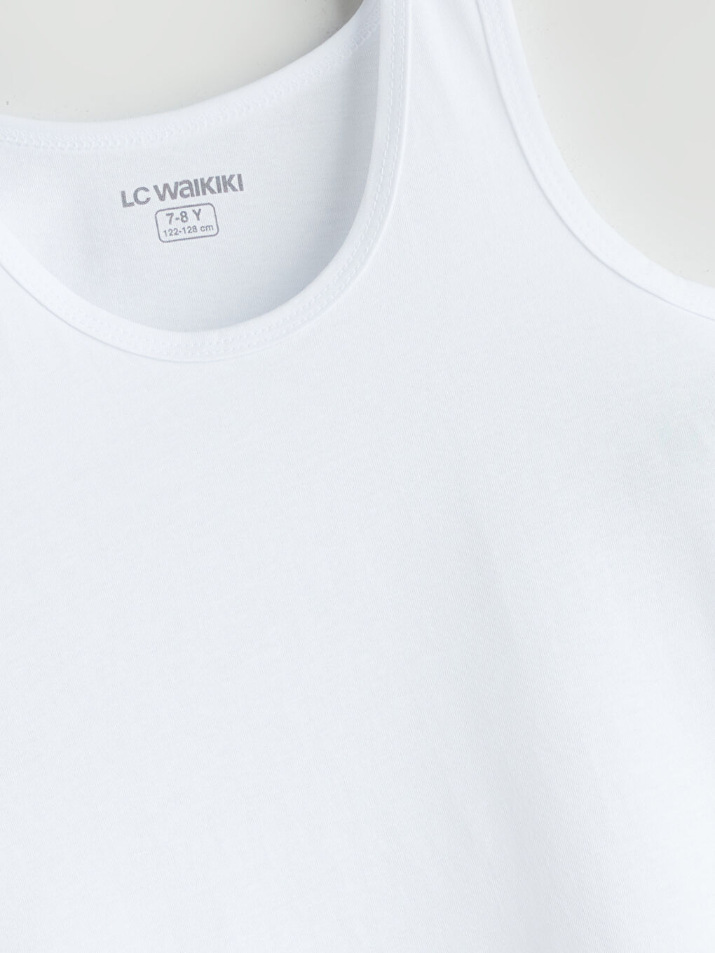 Beyaz Bisiklet Yaka Erkek Çocuk Atlet-2