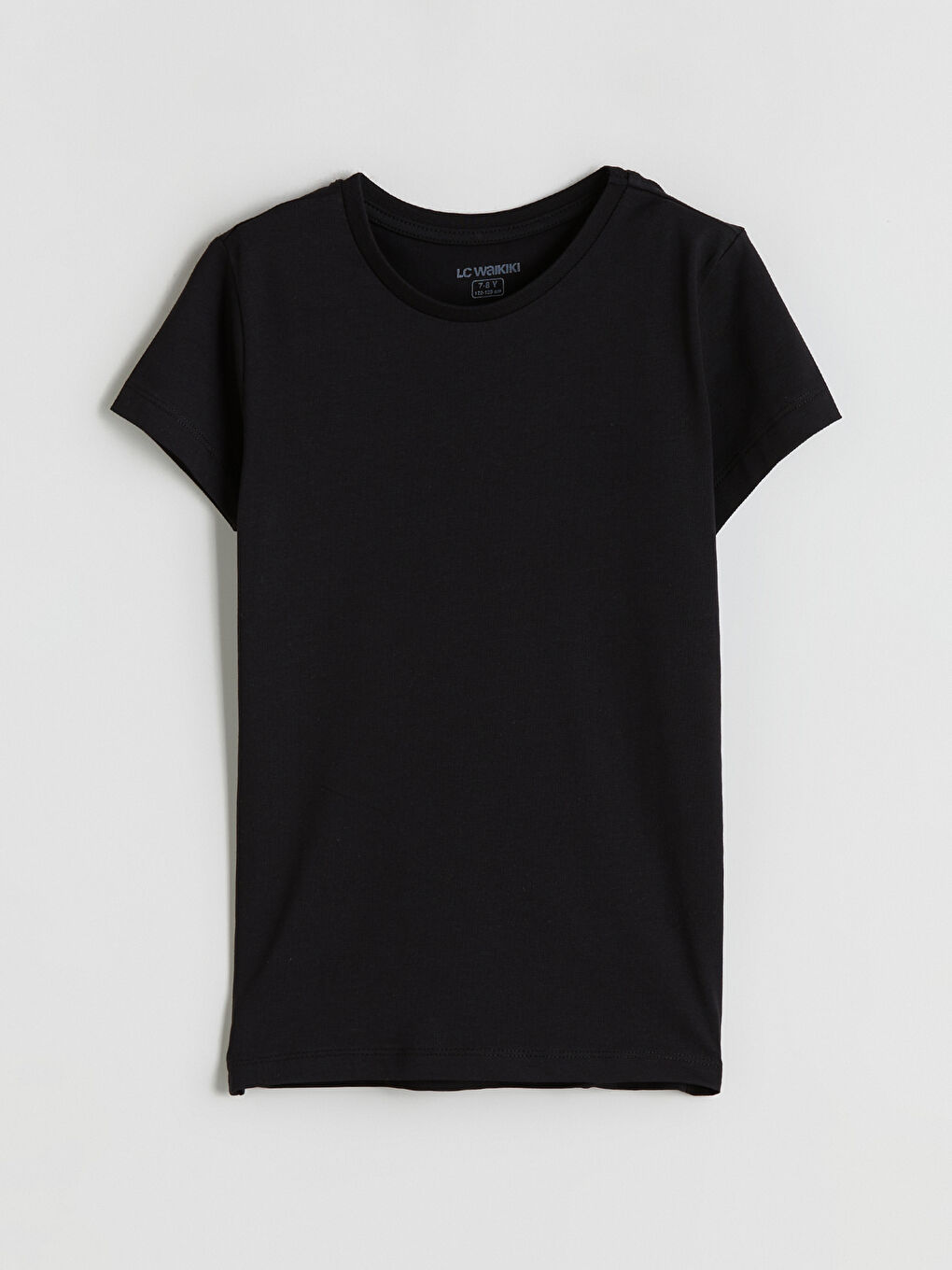 Siyah Bisiklet Yaka Kısa Kollu Erkek Çocuk Fanila