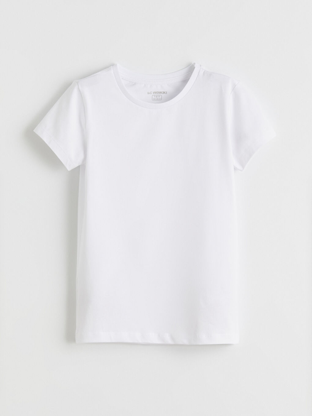 Beyaz Bisiklet Yaka Kısa Kollu Erkek Çocuk Fanila