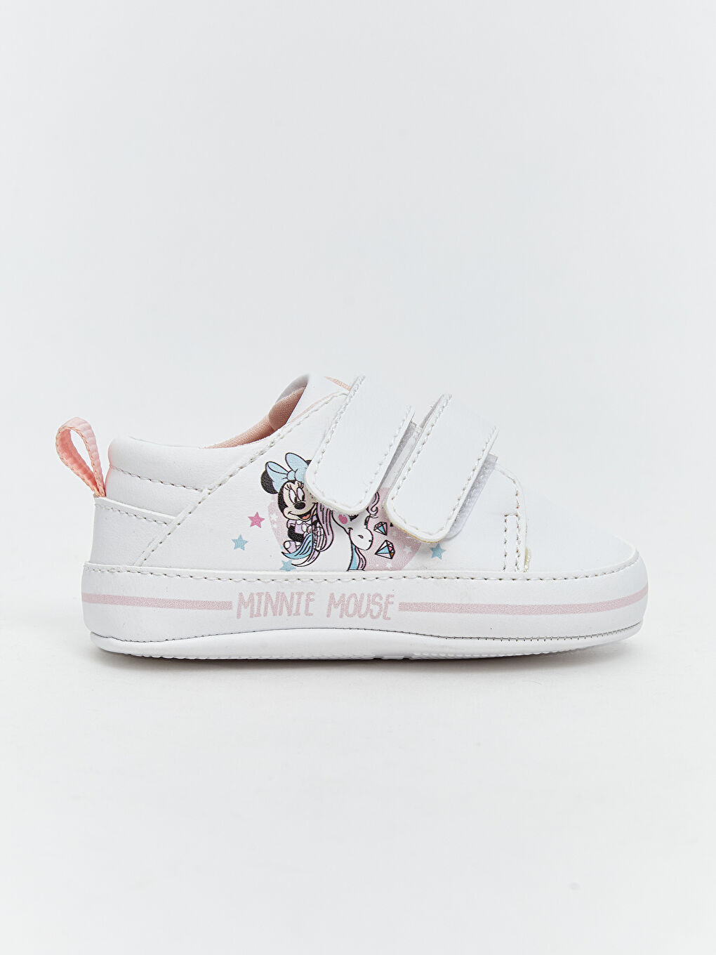 Beyaz Minnie Mouse Baskılı Kız Bebek Spor Ayakkabı-1