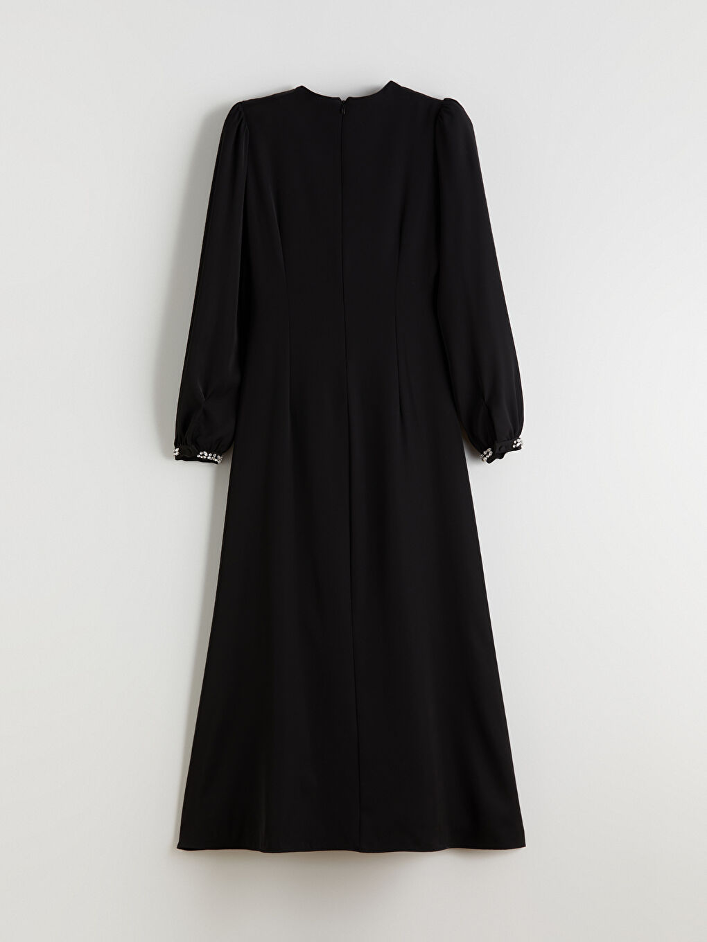 Crew Neck Ruched Crepe Dress-9