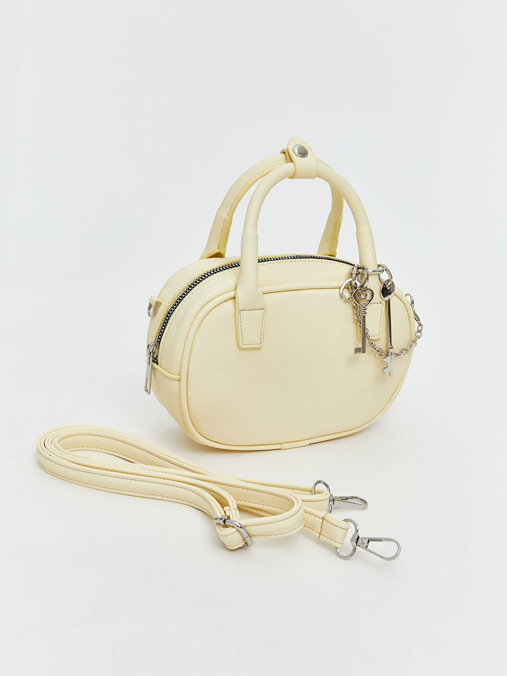 Sarı Deri Görünümlü Kadın El Çantası-1