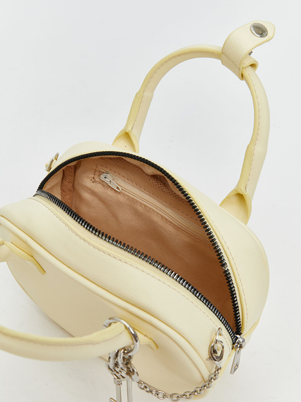 Sarı Deri Görünümlü Kadın El Çantası-3