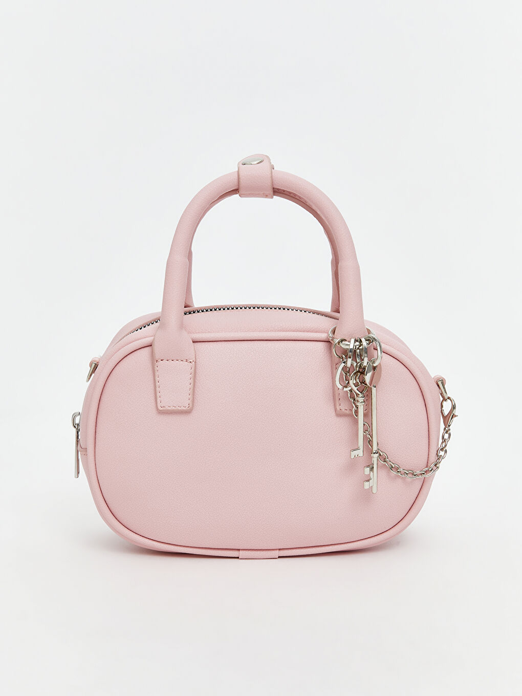 Pembe Deri Görünümlü Kadın El Çantası