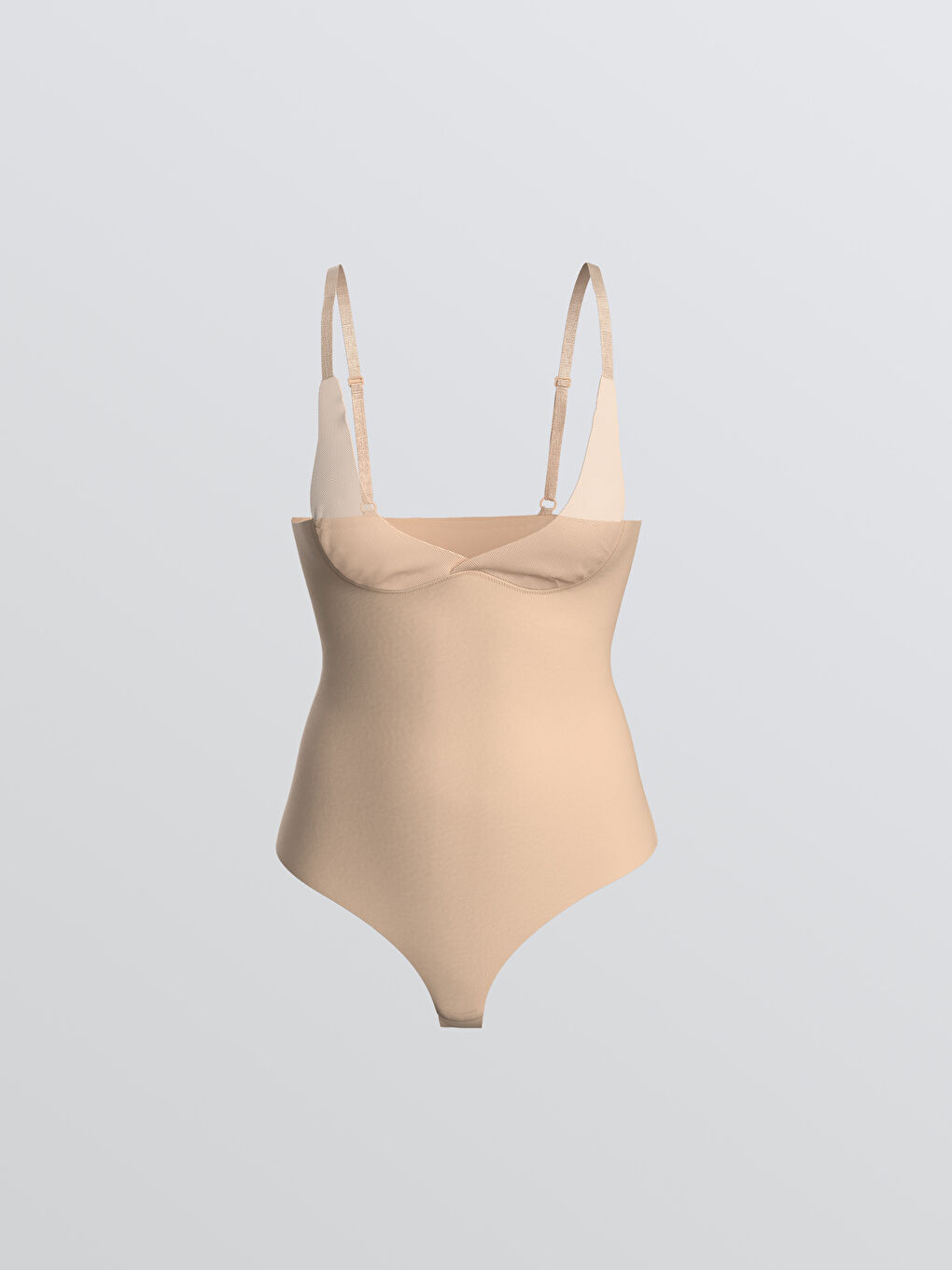 Pembe Düz Askılı Kadın Bodysuit Korse-1