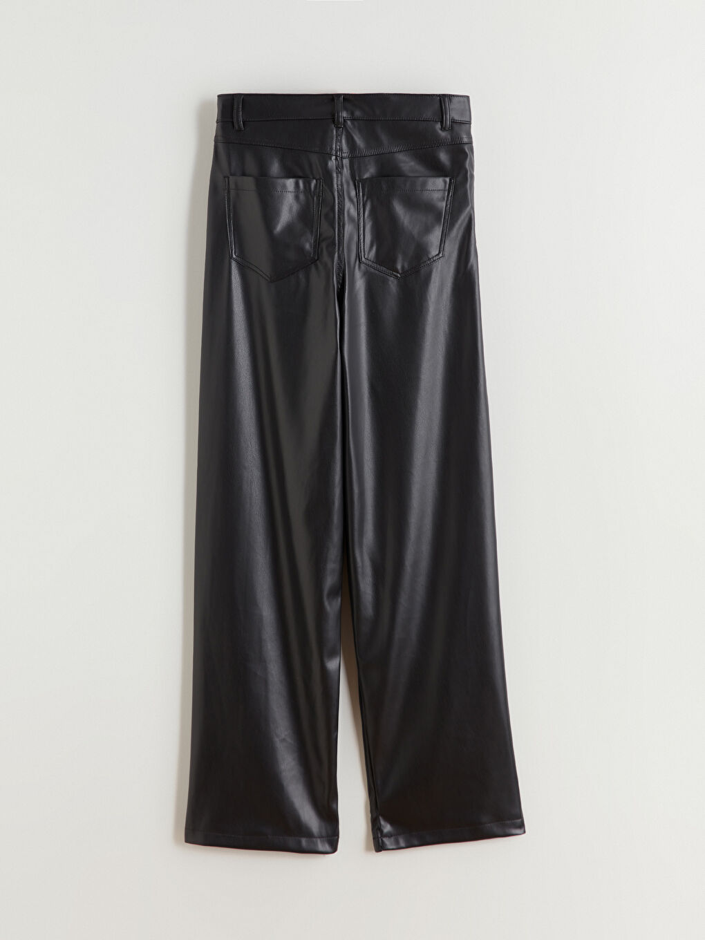 Slim Fit Faux Leather Women's Trousers-5