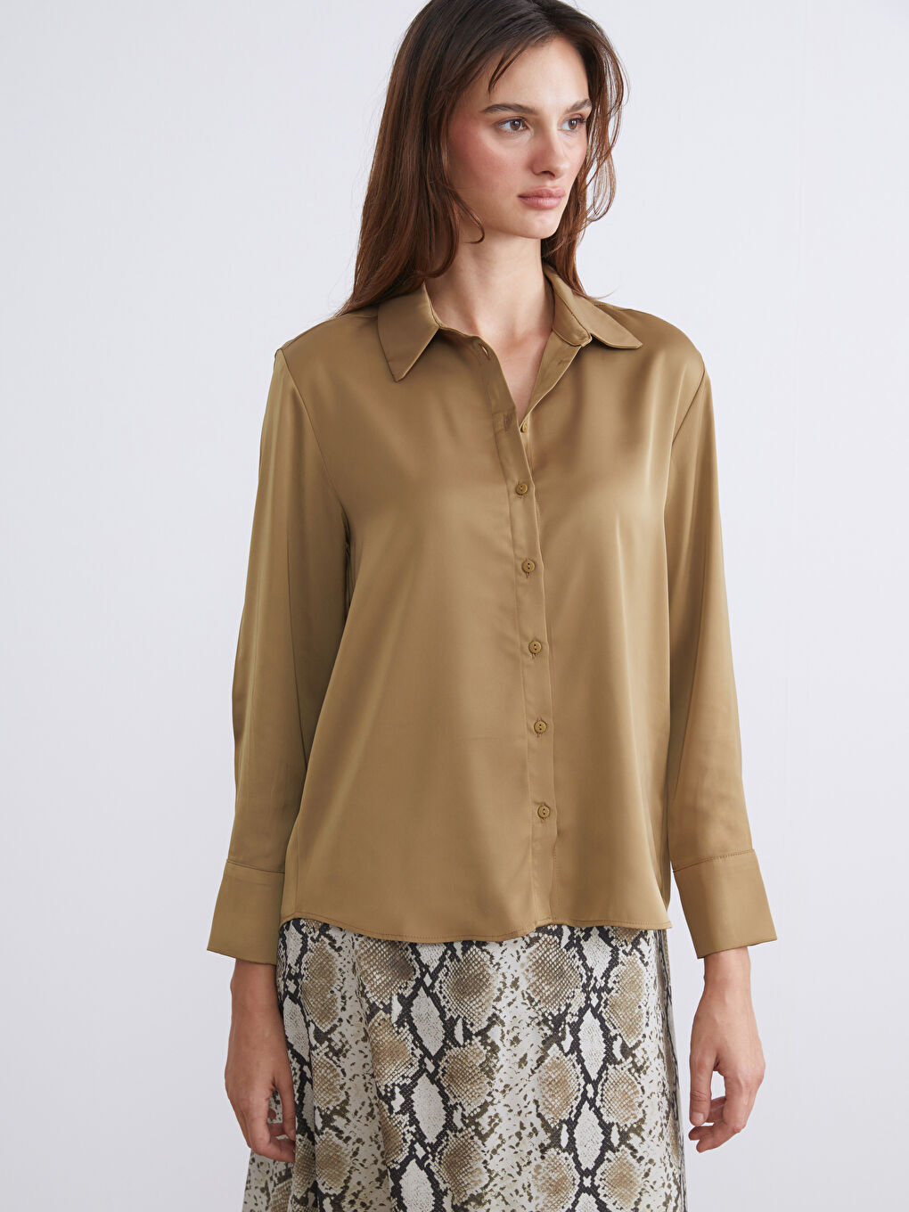 Oversize Satin Women's Shirt