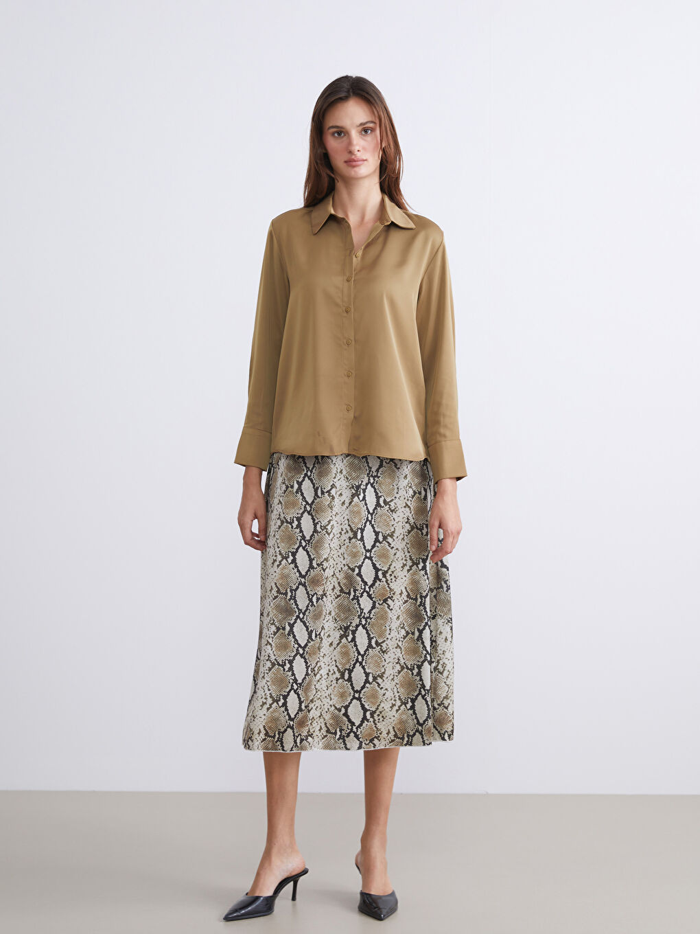 Oversize Satin Women's Shirt-1
