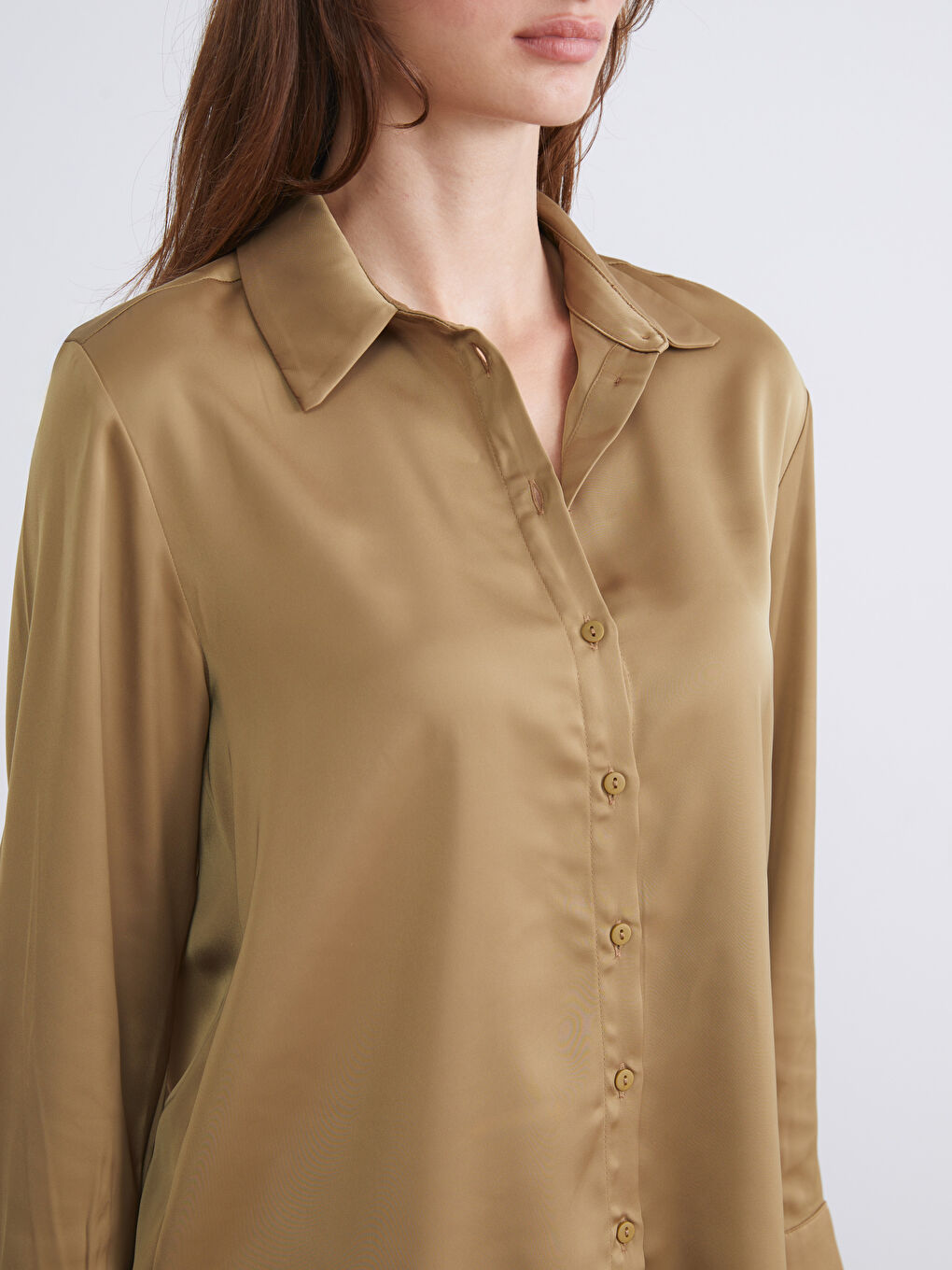 Oversize Satin Women's Shirt-2