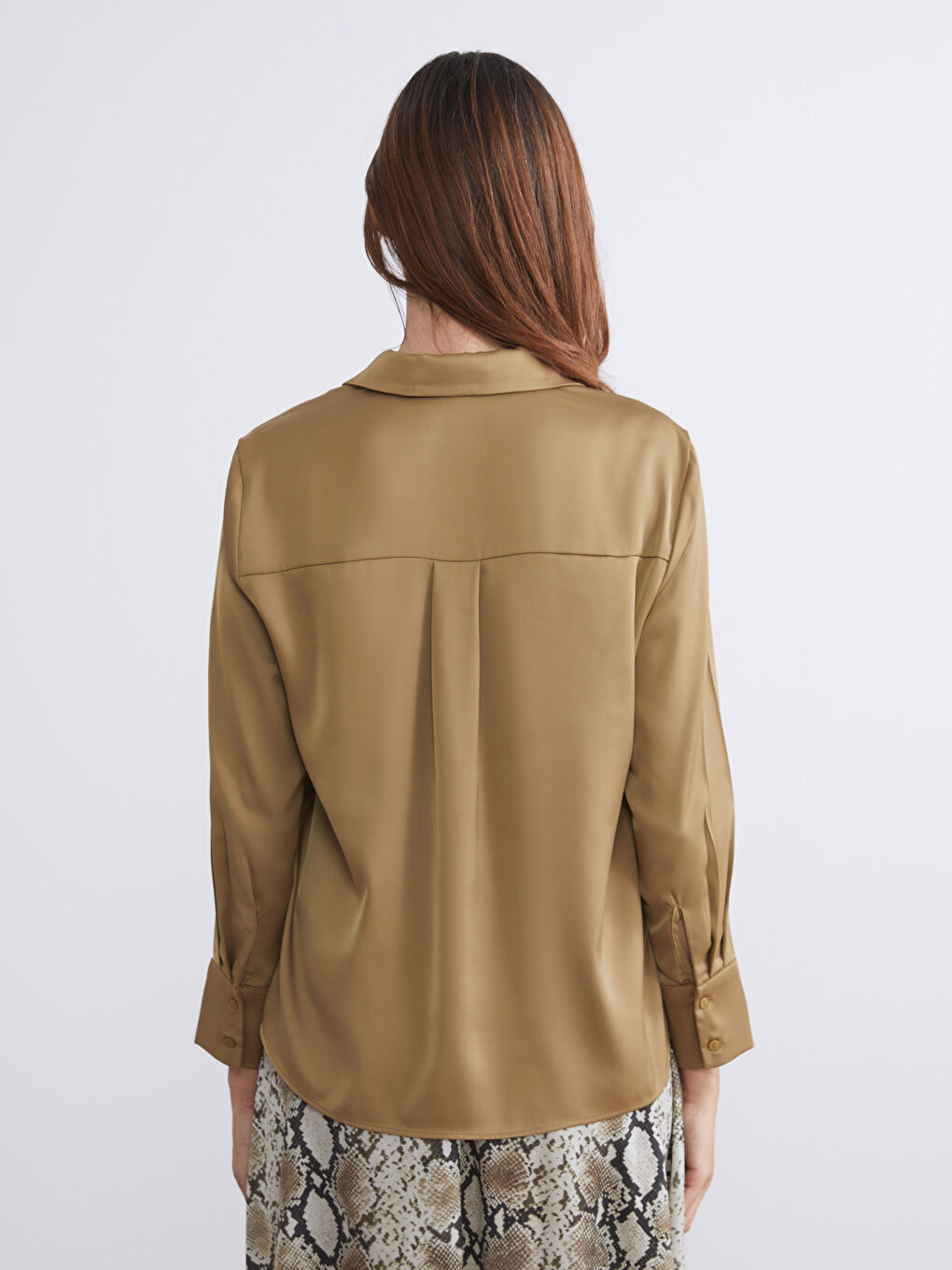 Oversize Satin Women's Shirt-3