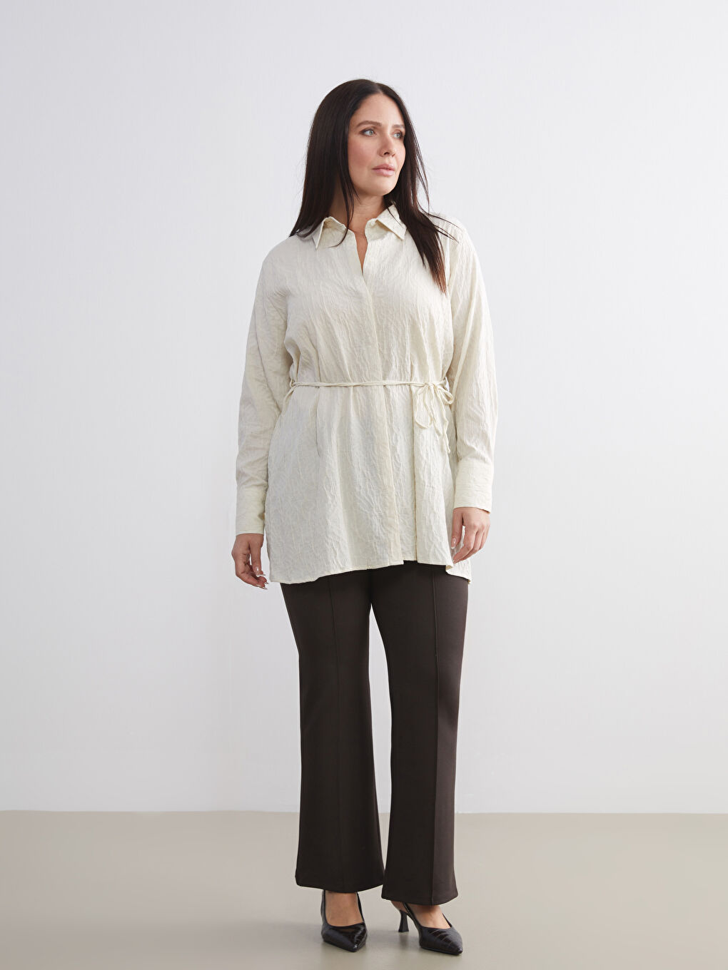 Textured Women's Shirt Tunic-5