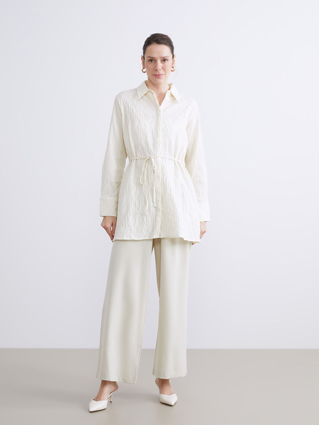 Textured Women's Shirt Tunic-2
