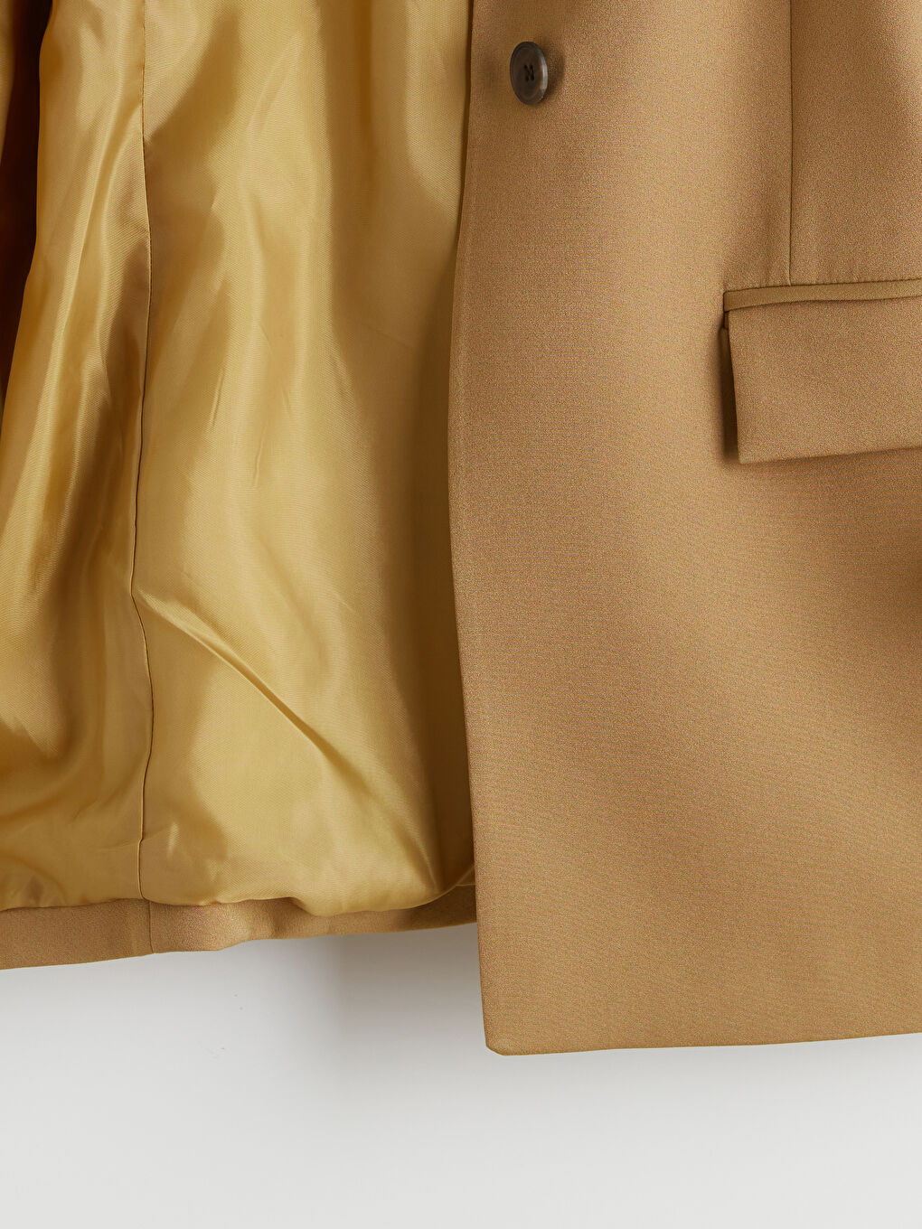 Sarı Beli Kemerli Kadın Blazer Ceket-7