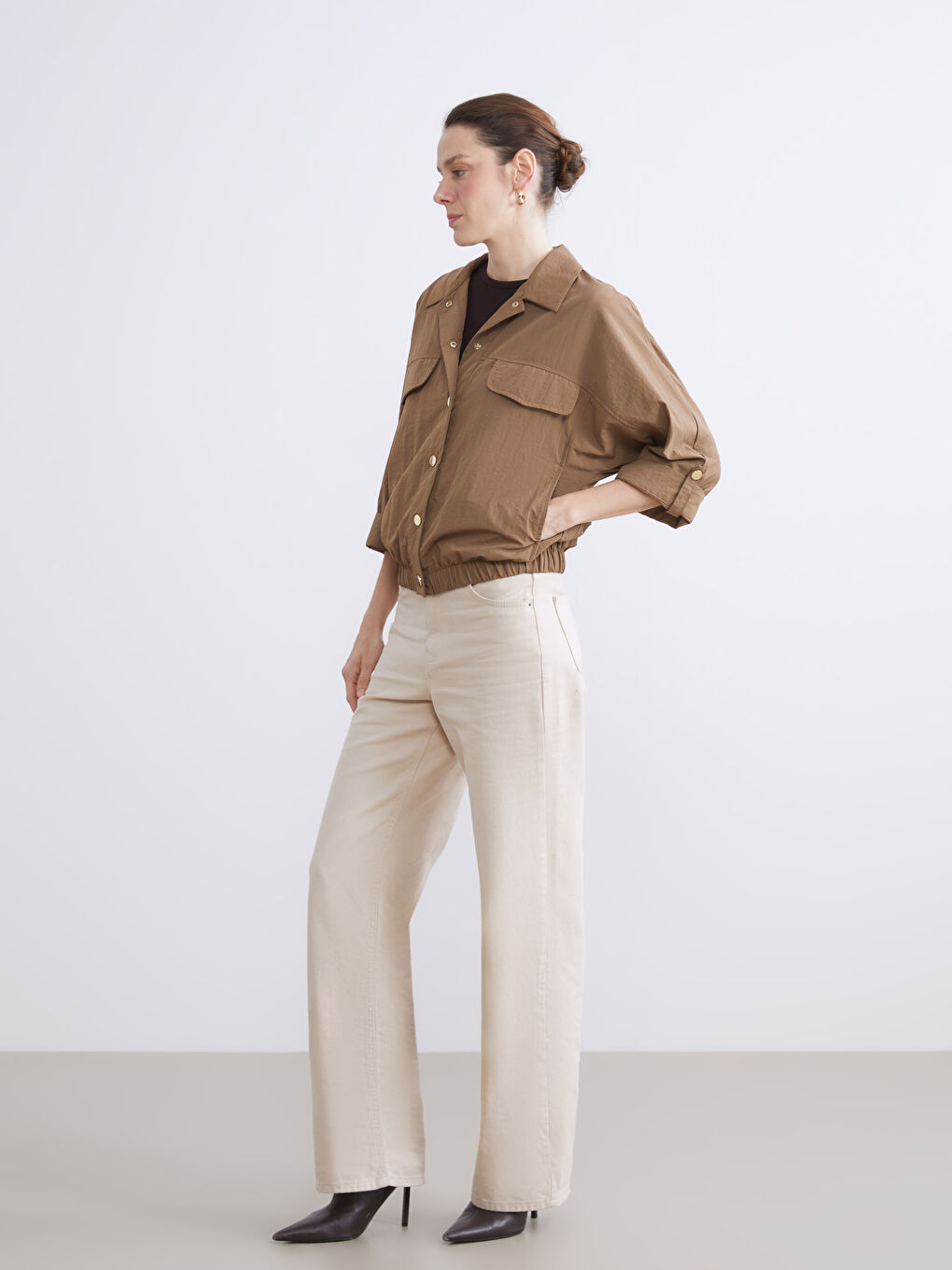 Woman BROWN Overshirt-1