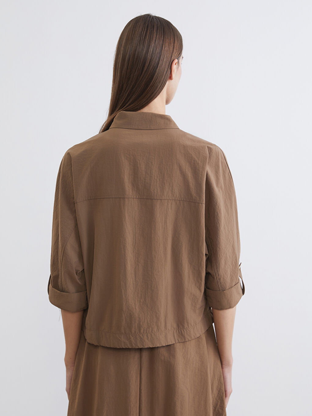 Жена Кафяво Горна част на ризата-6