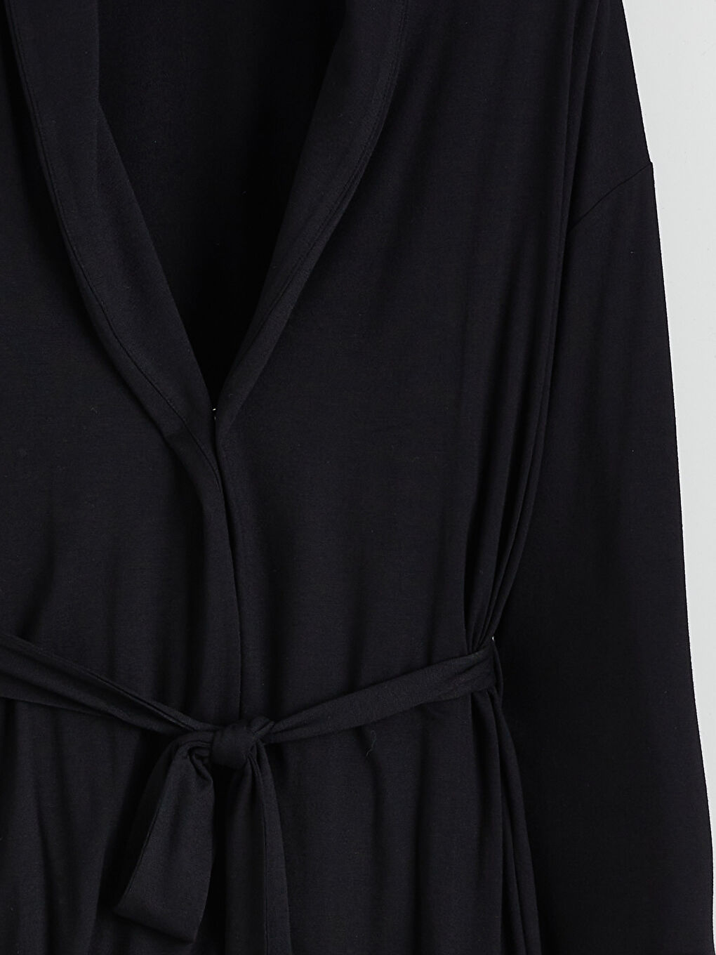 Siyah Şal Yaka Kuşaklı Hamile Pijama Takımı-7