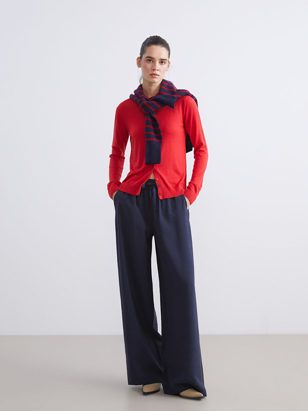LCW Vision Elasticated Waist Modal Blend Women's Trousers -W5JP89Z8-ZJB
