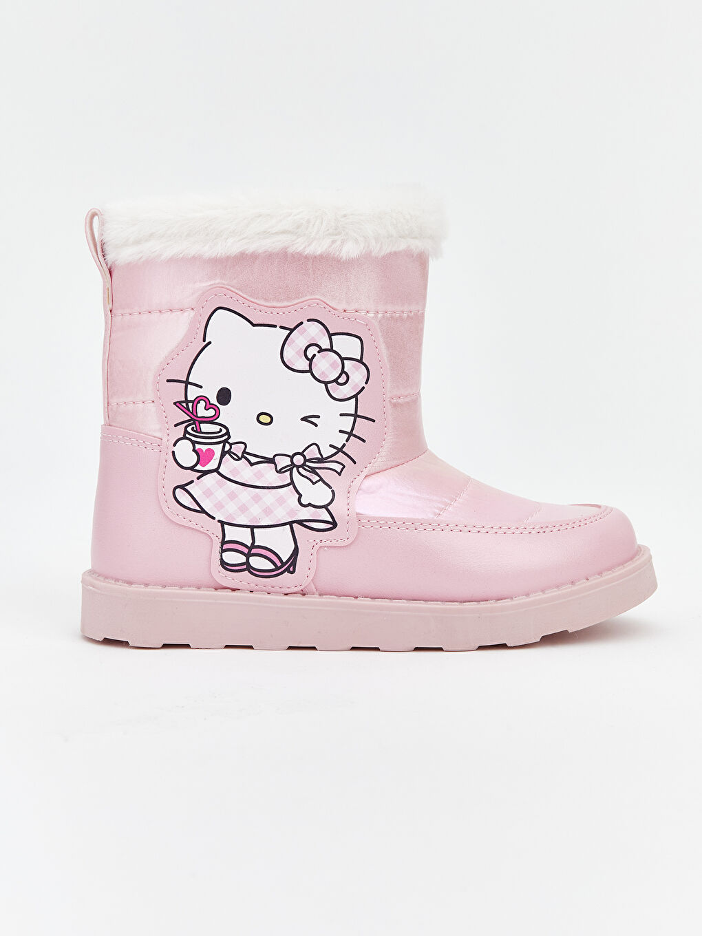 Pembe Hello Kitty Baskılı Kız Bebek Kar Botu-1