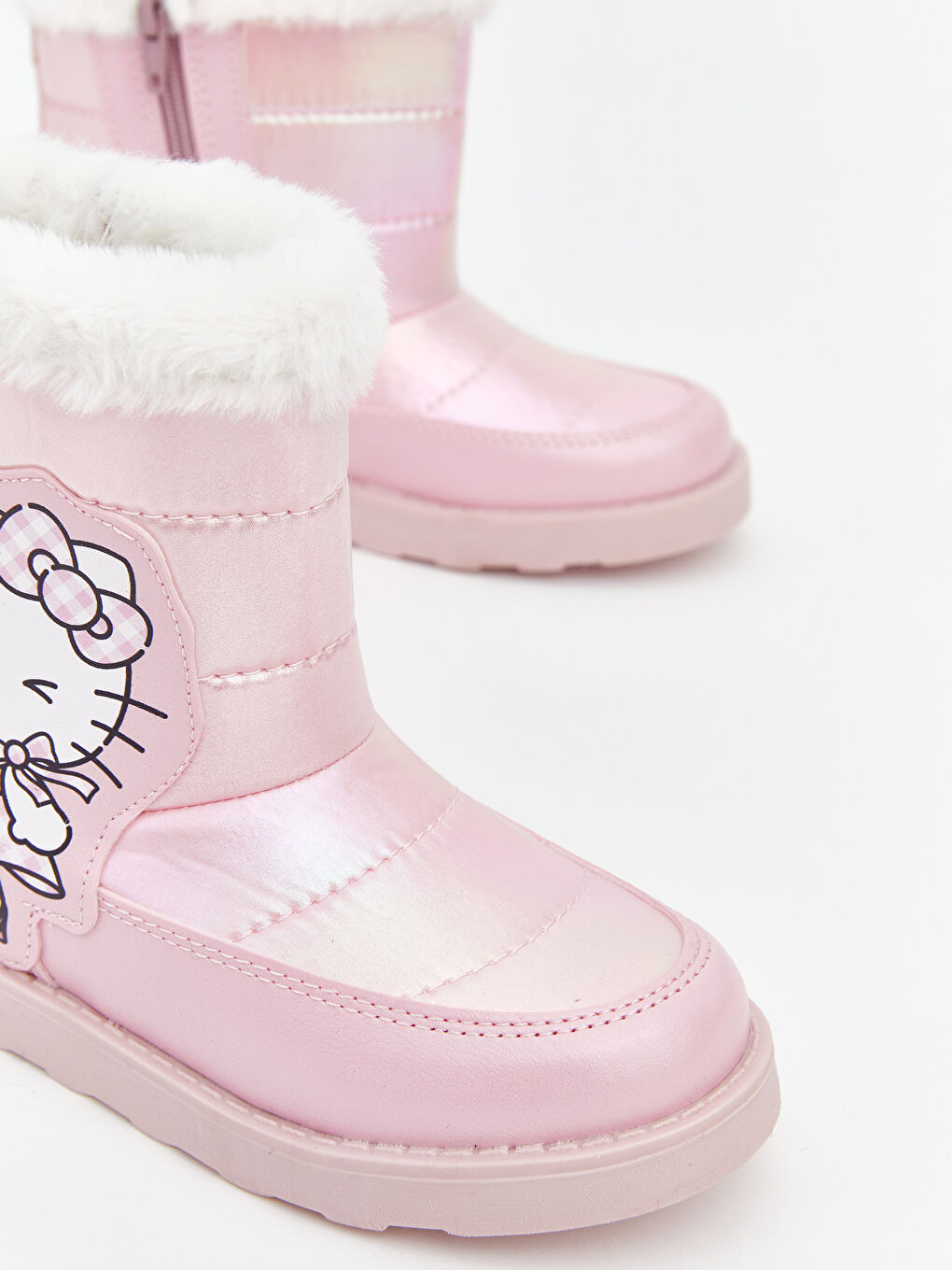 Pembe Hello Kitty Baskılı Kız Bebek Kar Botu-2