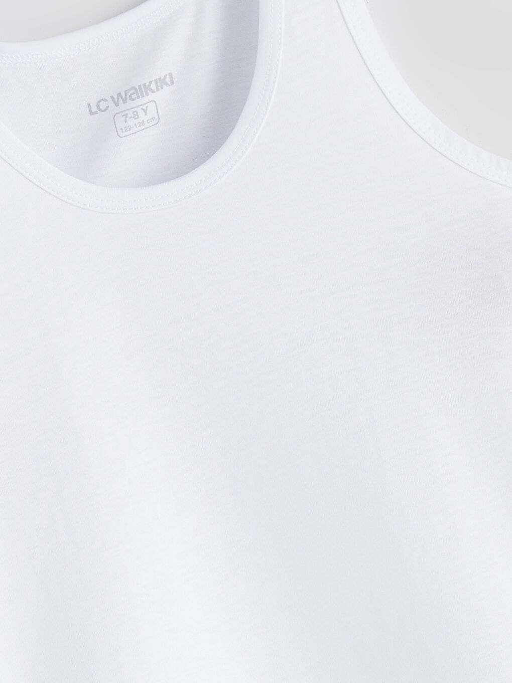 Beyaz Bisiklet Yaka Erkek Çocuk Atlet-1