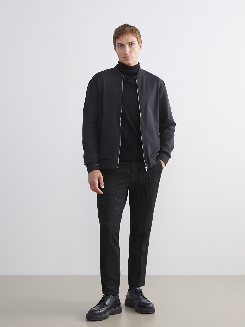 Standard Fit Long Sleeve Men's College Jacket-1