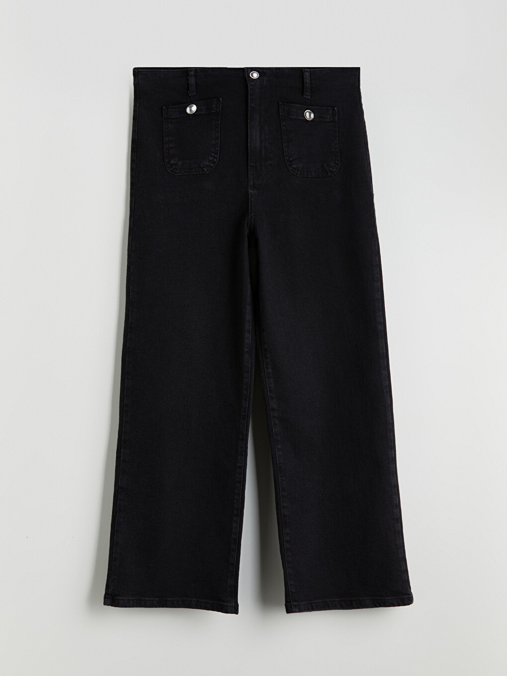 Siyah Culotte Fit Kadın Jean Pantolon-3