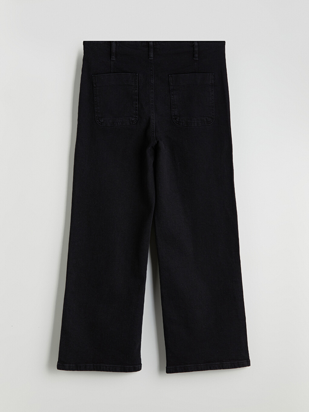 Siyah Culotte Fit Kadın Jean Pantolon-4