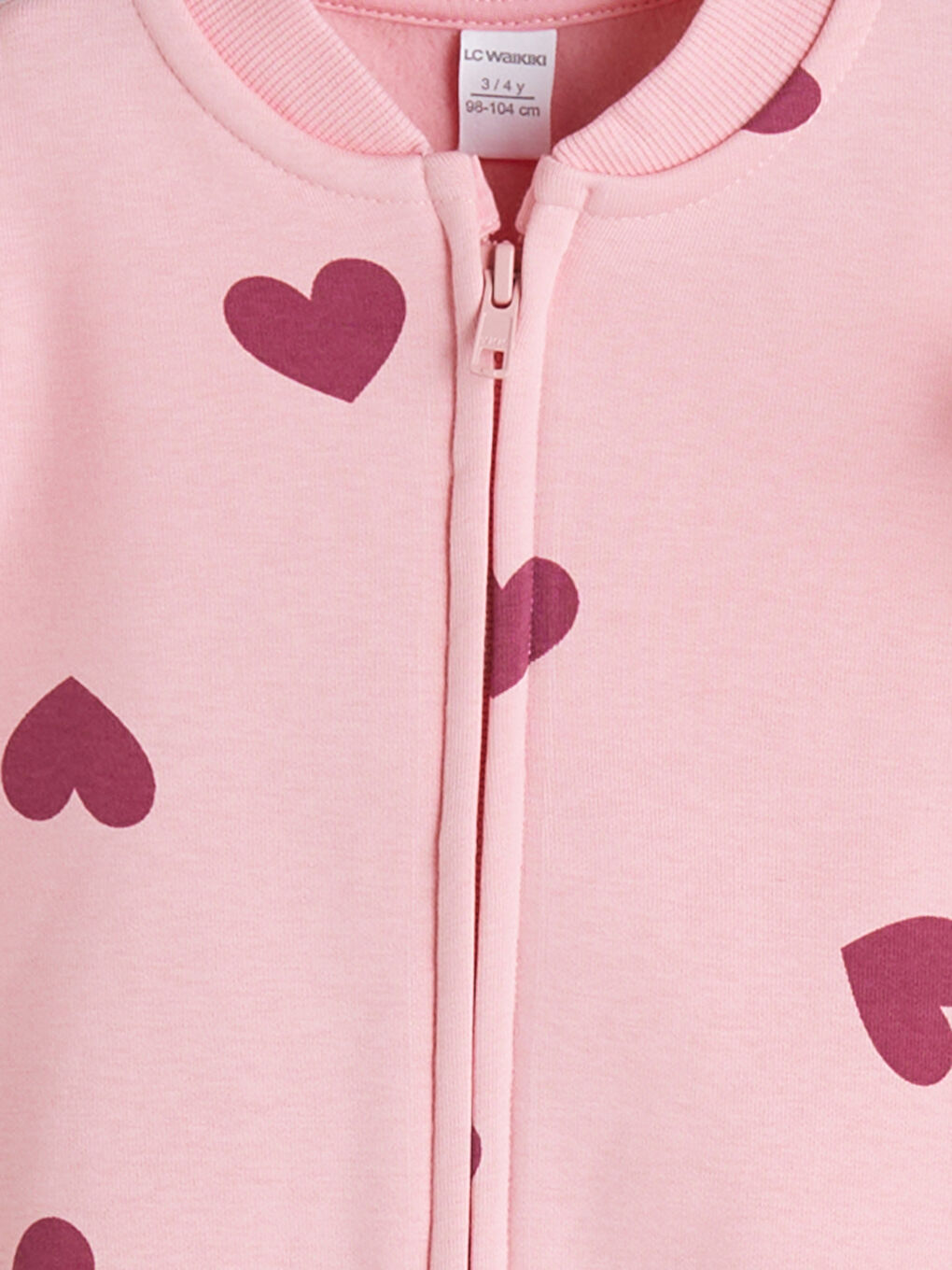 Pembe Bisiklet Yaka Baskılı Kız Çocuk Kalın Yelek-1