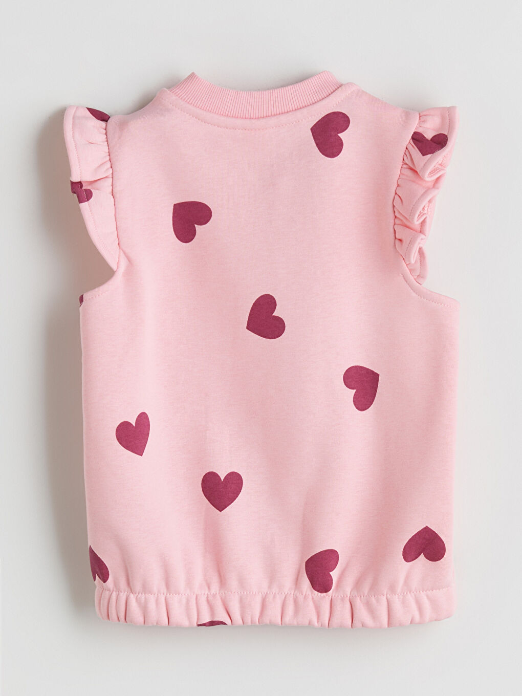 Pembe Bisiklet Yaka Baskılı Kız Çocuk Kalın Yelek-3