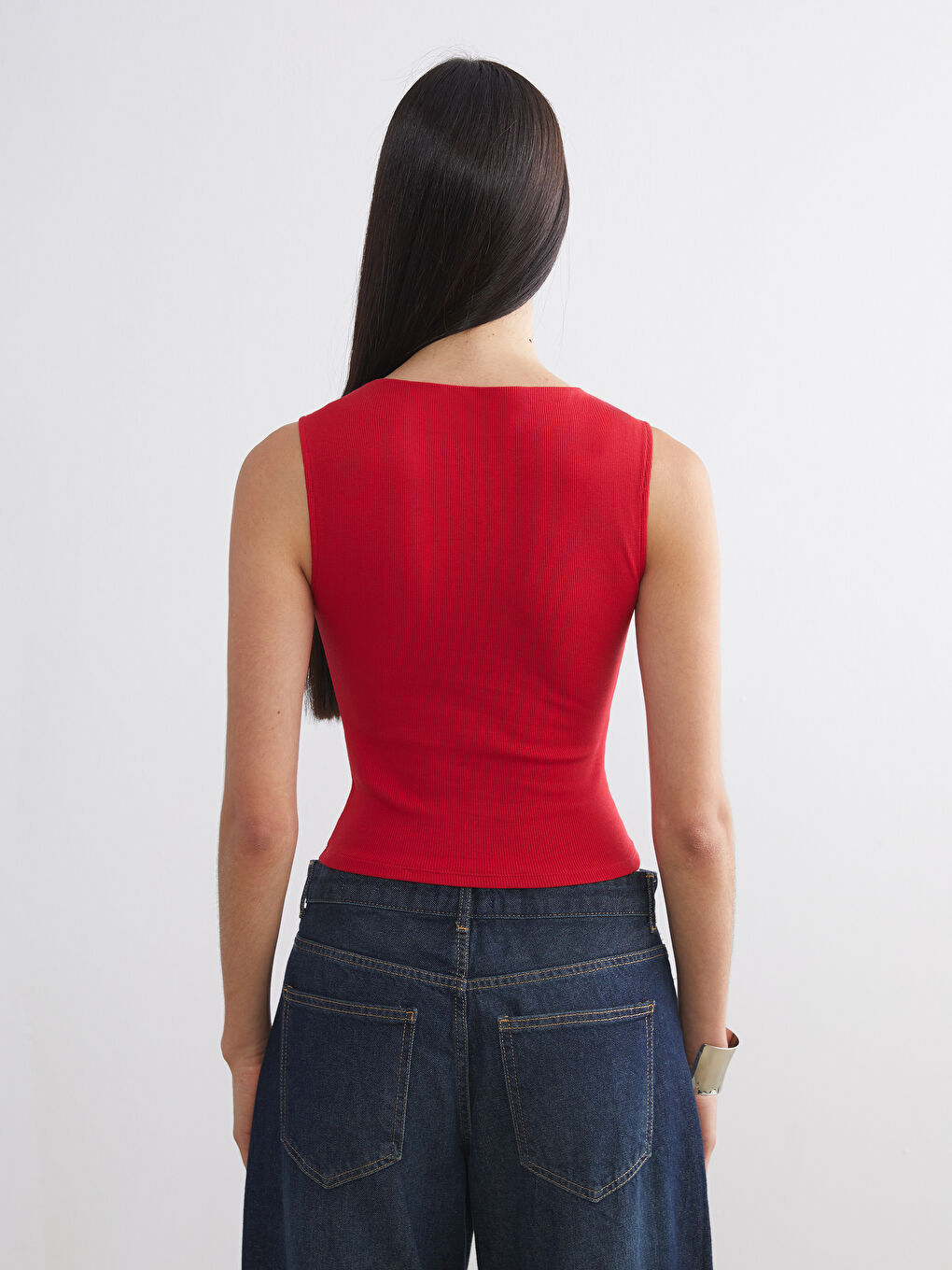 Bisiklet Yaka Kolsuz Bluz-3