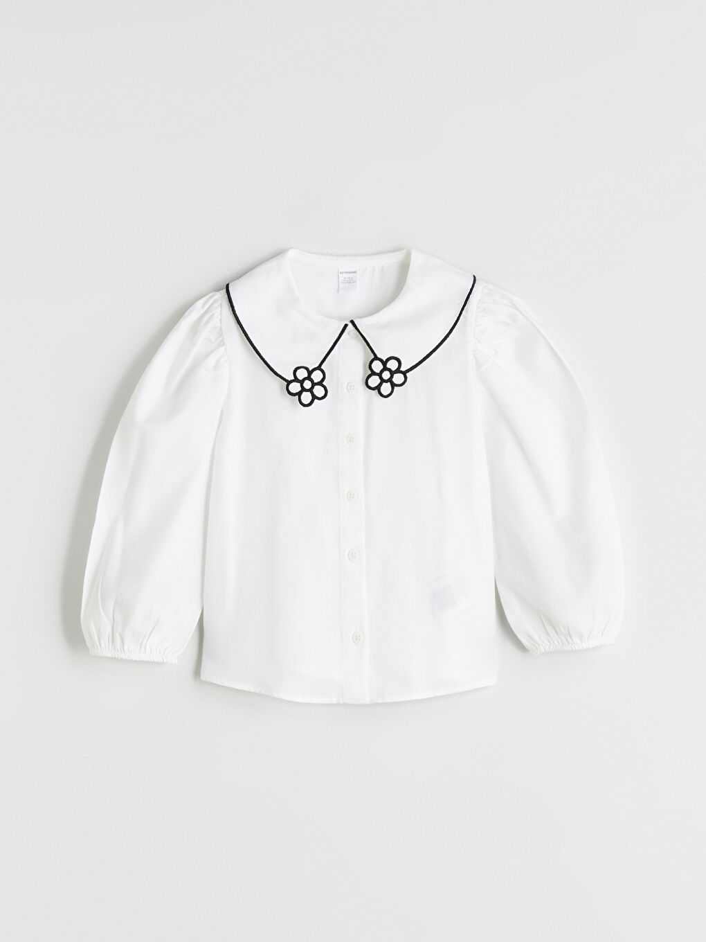 Ekru Bebe Yaka Kız Çocuk Gömlek-2