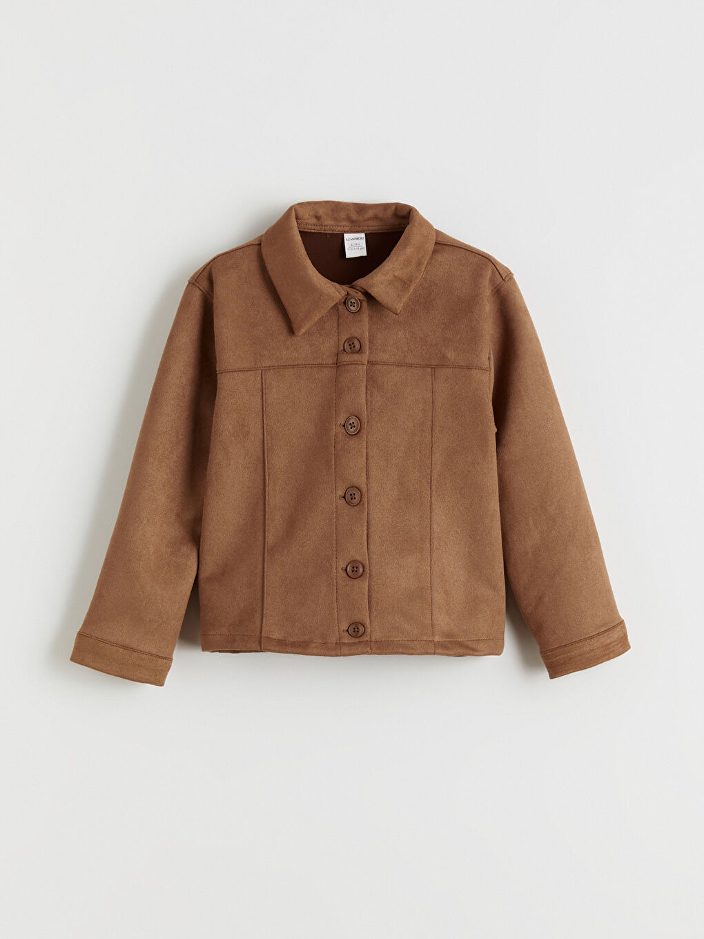 Kahverengi Süet Görünümlü Kız Çocuk Ceket