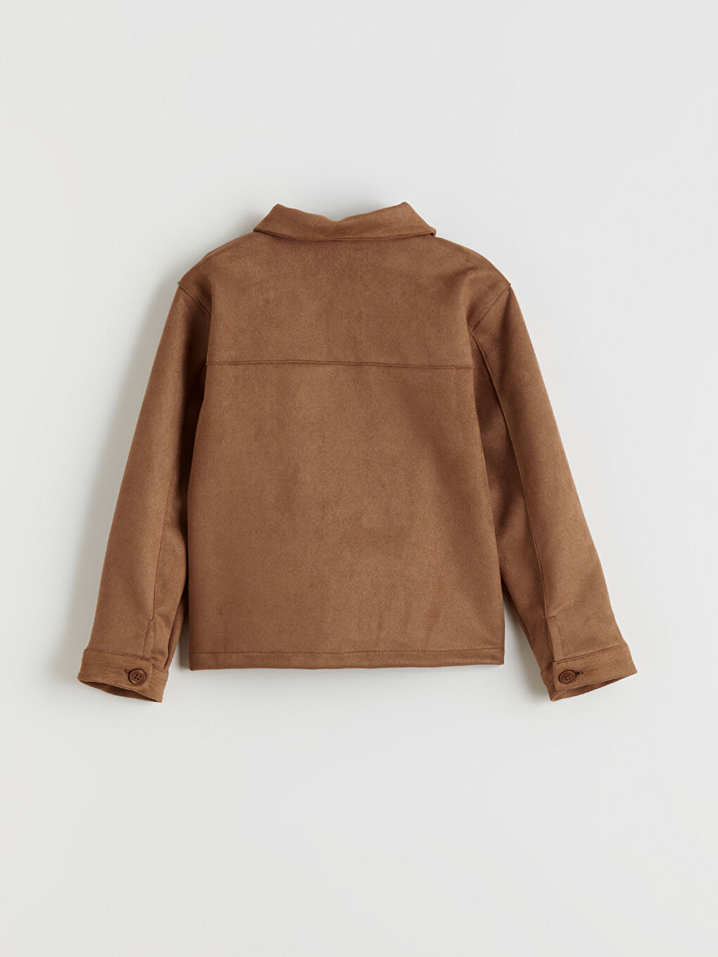 Kahverengi Süet Görünümlü Kız Çocuk Ceket-2