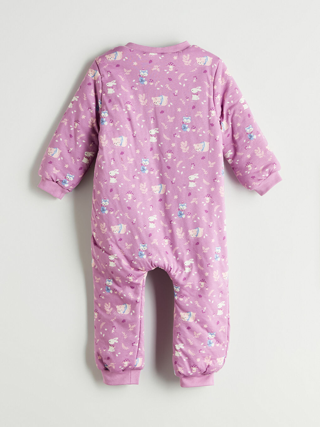 Lila Baskılı Fermuarlı Kız Bebek Uyku Tulumu-2