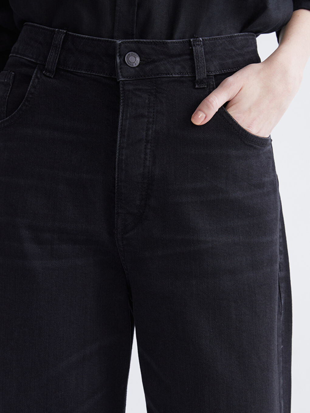 Tanımsız Wideleg Kadın Jean Pantolon-4