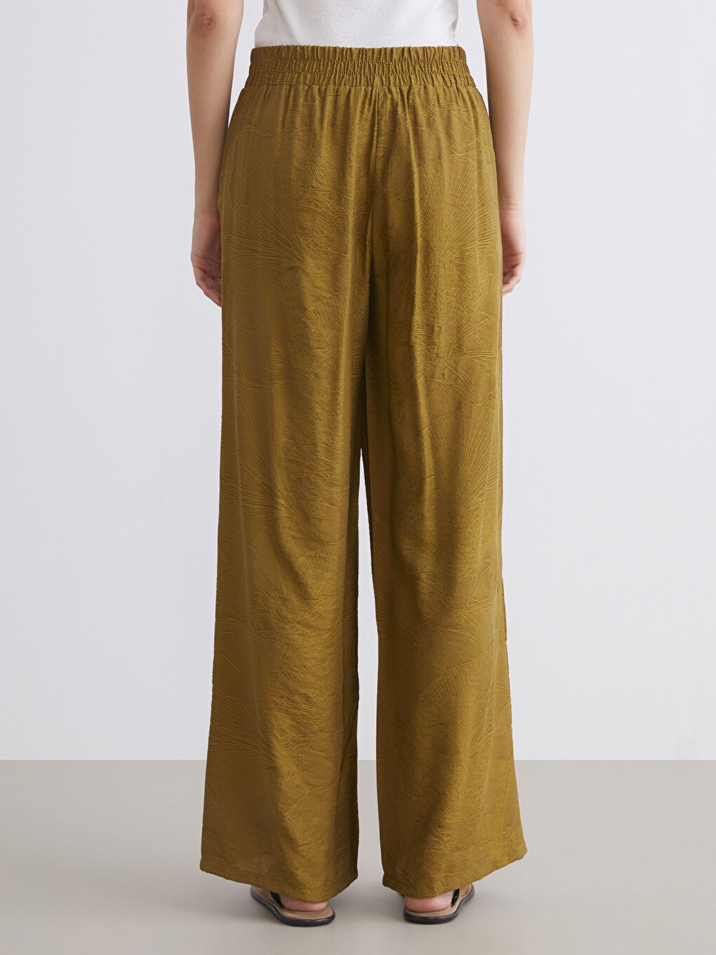 Elastic Waist Embroidered Women's Trousers-4