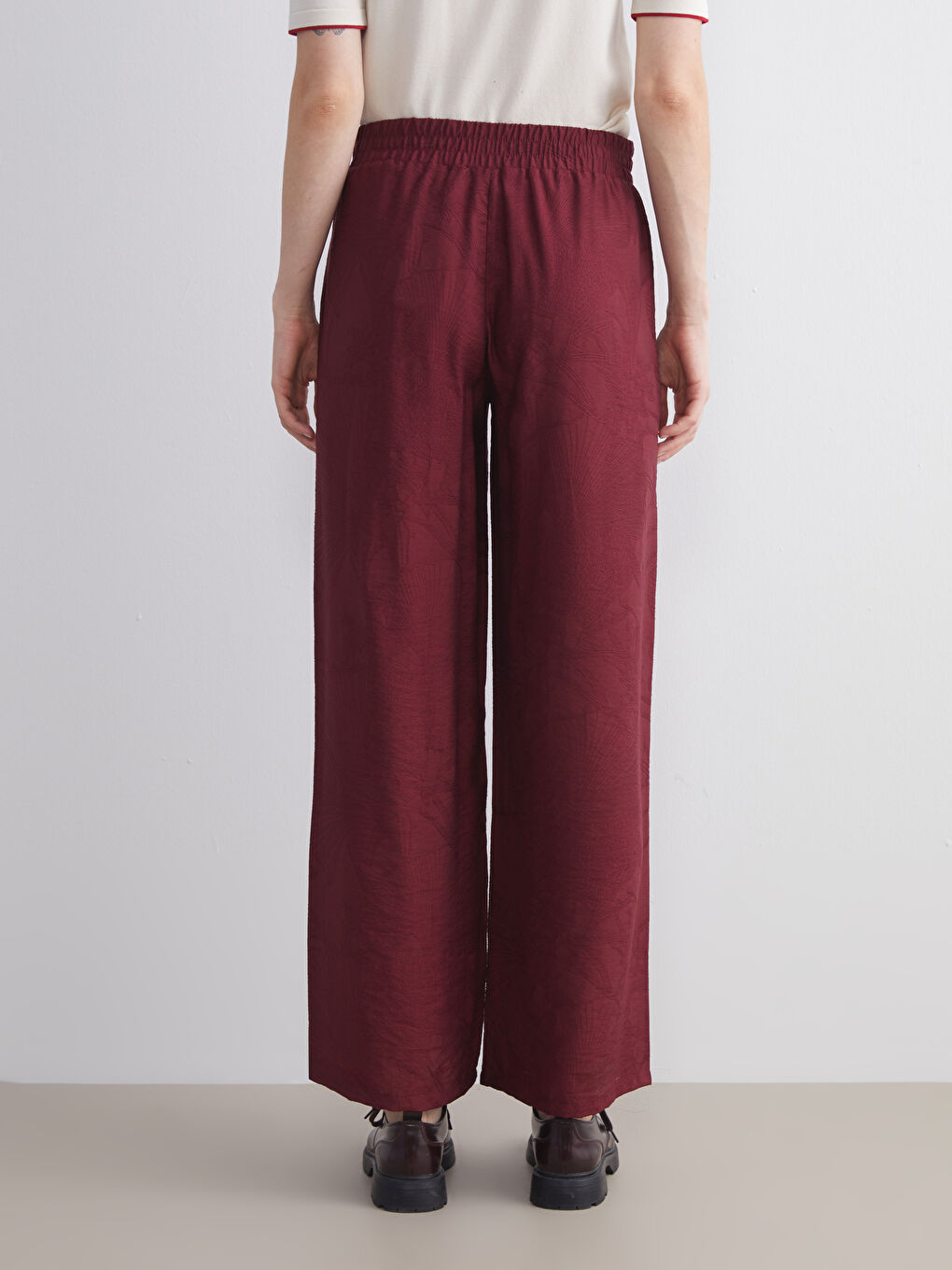 Elastic Waist Embroidered Women's Trousers-4