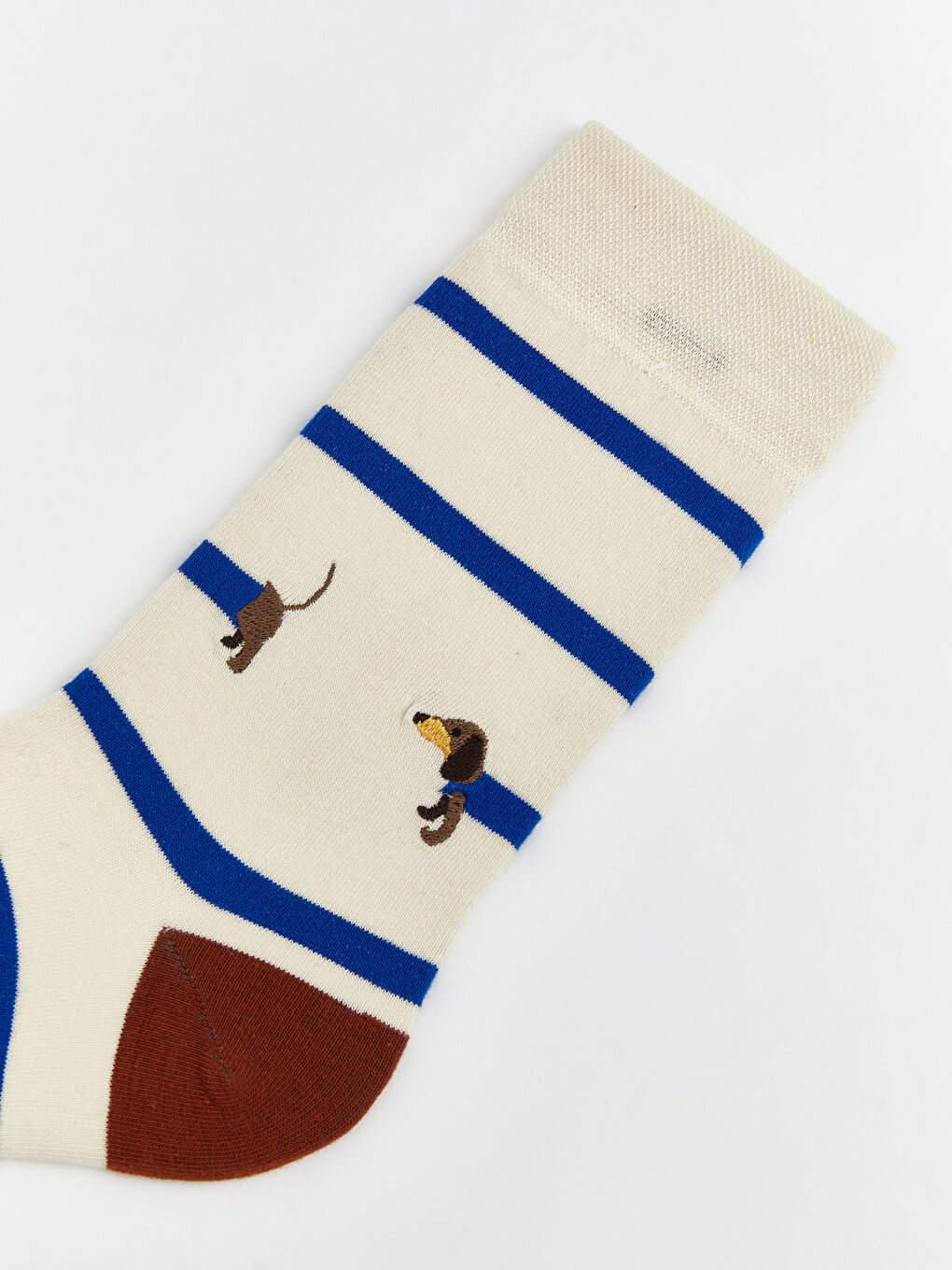 Bej Baskılı Erkek Soket Çorap-1