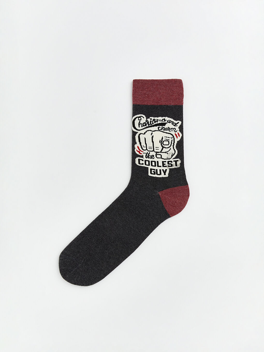 Antrasit Baskılı Erkek Soket Çorap